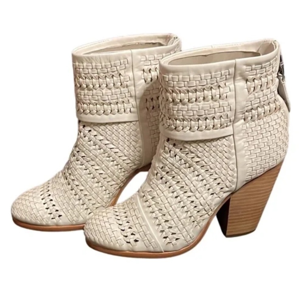 RAG & BONE Ivory Woven Newbury Booties